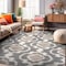 World Rug Gallery Cozy Moroccan Trellis Indoor Shag Area Rug 3'3'' x 5' Gray 2525GRAY3X5 - alternate 1